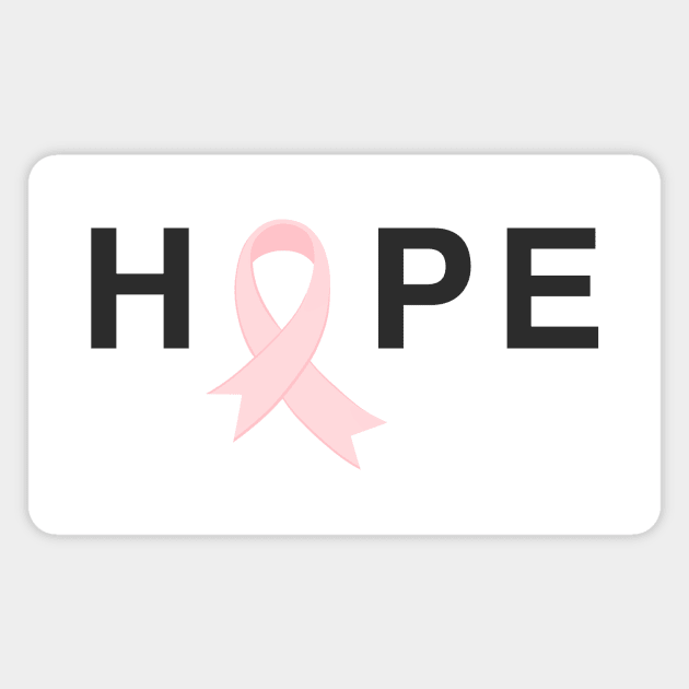 Hope Pink Ribbon Breast Cancer Awareness Magnet by Jasmine Anderson